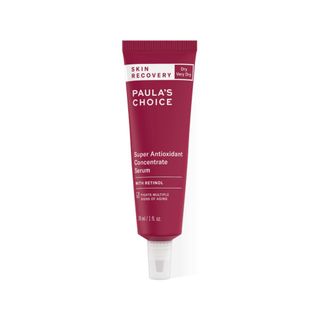 A plum coloured squeeze tube of Paula’s Choice Skin Recovery Serum.