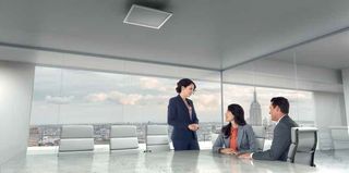 Shure’s Microflex Advance Ceiling Array Microphone (MXA910) was designed with boardrooms in mind.