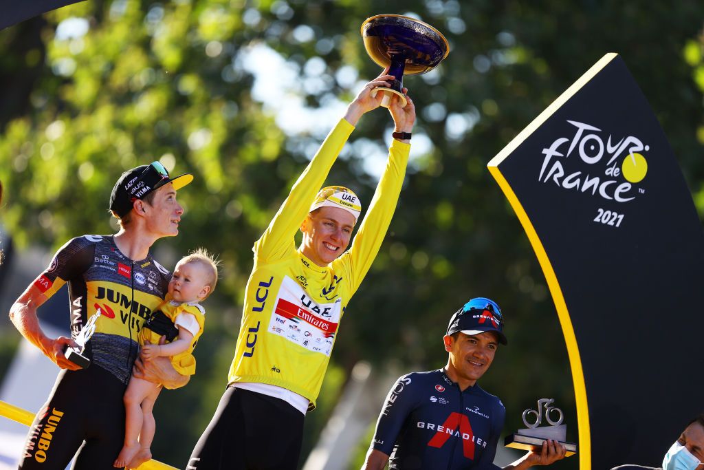 Tour de France 2021: Tadej Pogačar celebrates overall victory