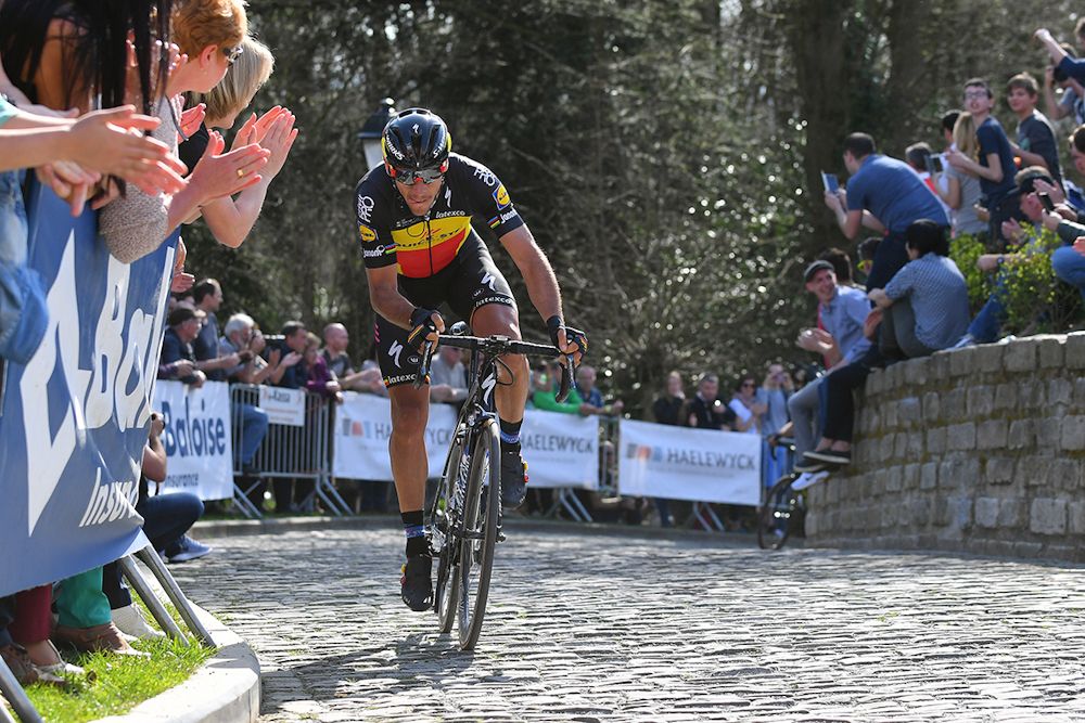 Phlippe Gilbert rides solo to the stage 1 win at Three Days of De Panne