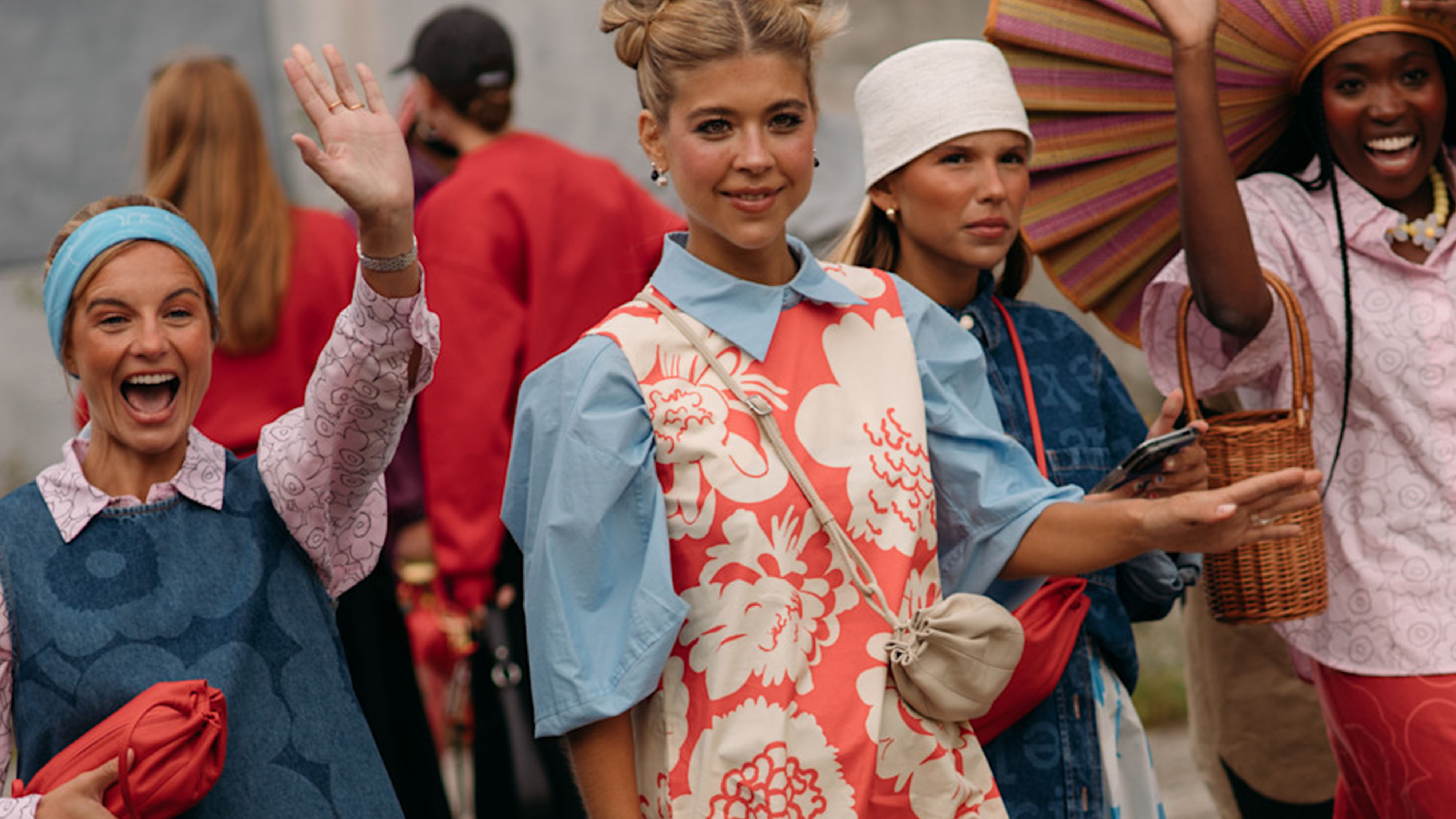 Women in eclectic outfits.