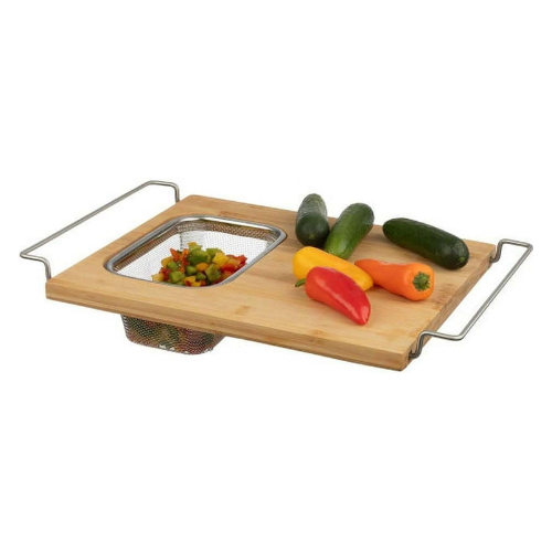 Cutting Board Over the Sink Chopping Board With Removable Strainer Kitchen Countertop Expandable Sink Wash Tray Fruit Vegetable Food Prep Board Home Office