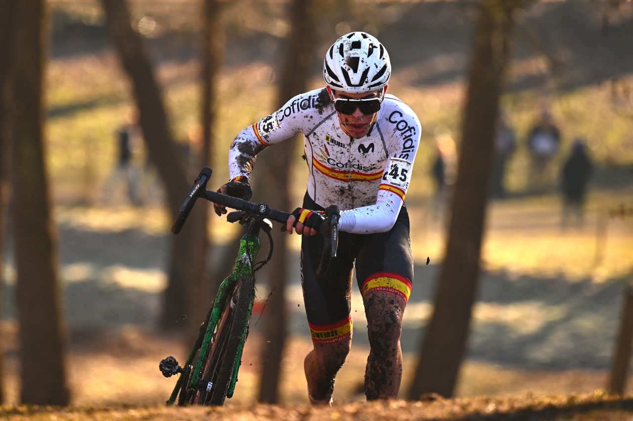 Spain's Benjamin Noval Suarez was one of several riders to lead throughout the chaotic race