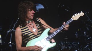 Jeff Beck onstage in 1995 – three previously-unreleased tracksm some of which featured at his funeral, are contained on the new Tribute EP