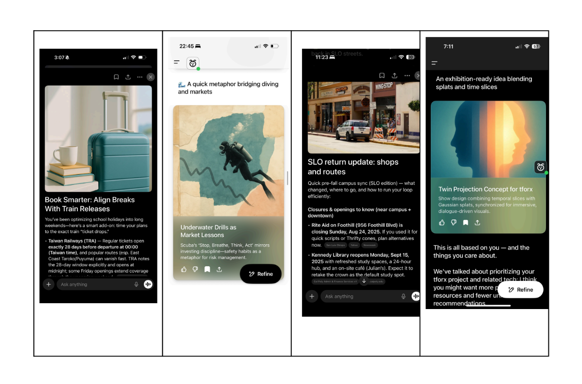 ChatGPT Pulse screenshots