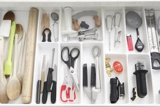 inside a tidy kitchen drawer