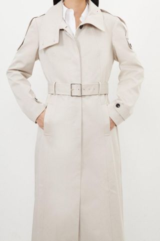 Karen Millen Tailored High Neck Belted Trench Coat