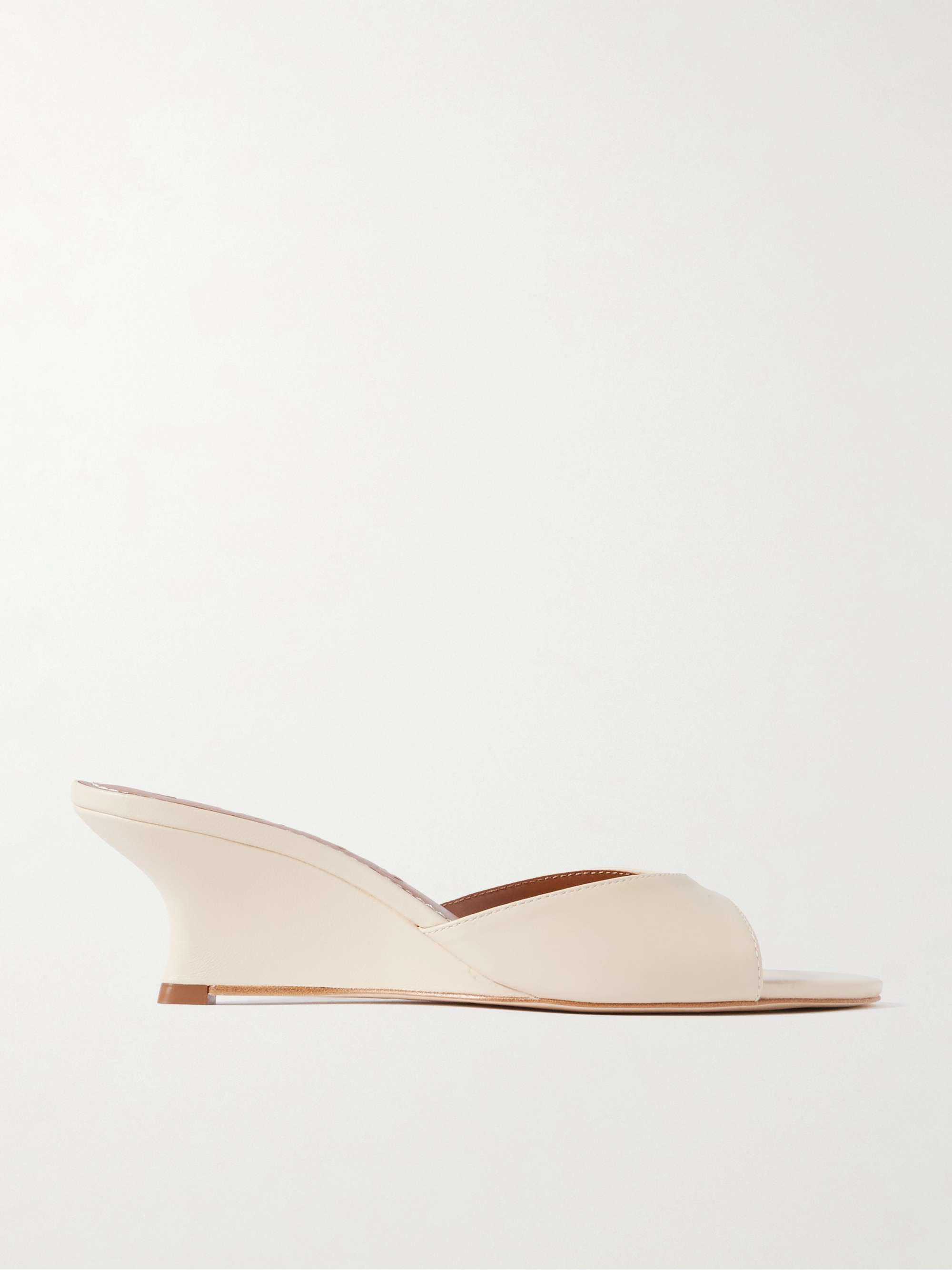 Brigitte Leather Wedge Mules