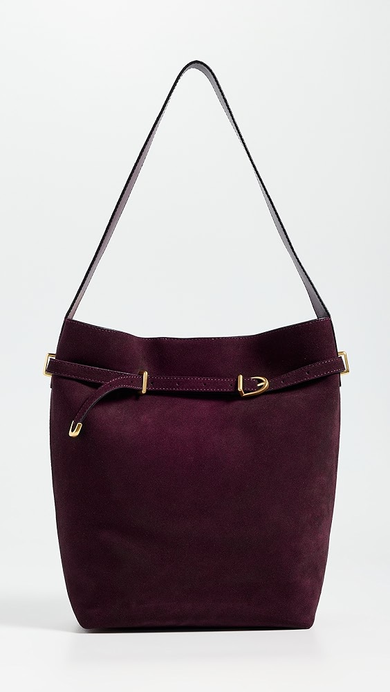 Madewell the Essential Belted Bucket Tote in Suede