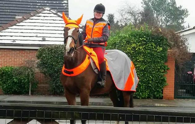 “With my horse Rosie” — Michelle Thomson