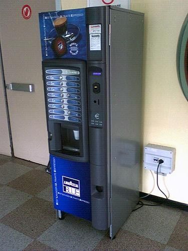 Lavazza espresso vending machine outside the orthopaedic department in the Pescia hospital.