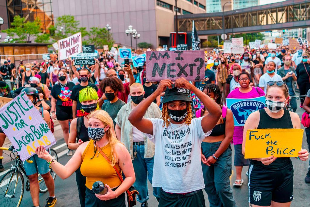 Protesters in Kenosha, Wisconsin