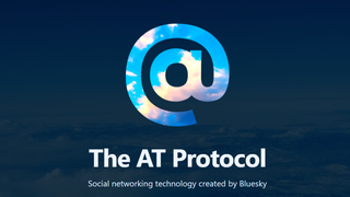 The Bluesky "AT Protocol" logo, an @.