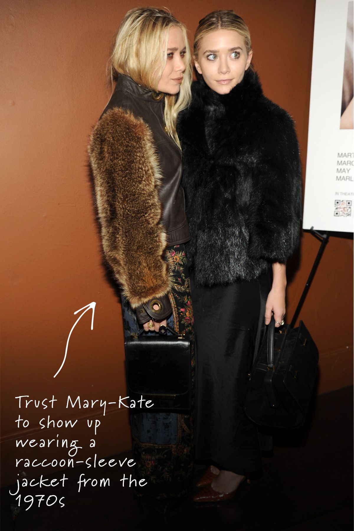 An image of Mary-Kate and Ashley Olsen, including the differences between the two.