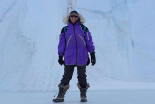 Robin Bell mugs for the camera in Antarctica, where she does most of her research.