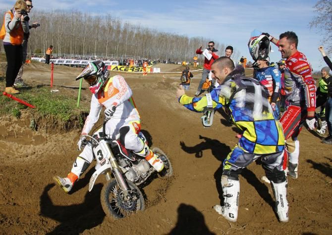 Filippo Pozzatto tries his hand at moto-cross