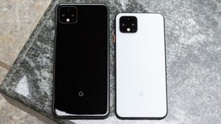 Google Pixel 4 and Pixel 4 XL side by side from back