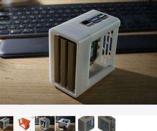 Images of Nagrom's Raspberry Pi case design inspired by the Fractal Design North