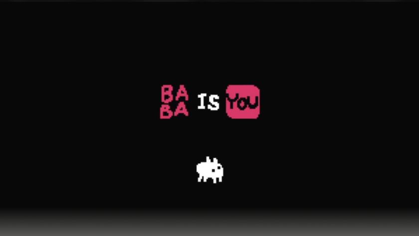 Baba of Baba is You standing beneath text that says Baba is You.