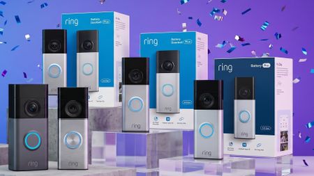 Selection of video doorbells on podiums