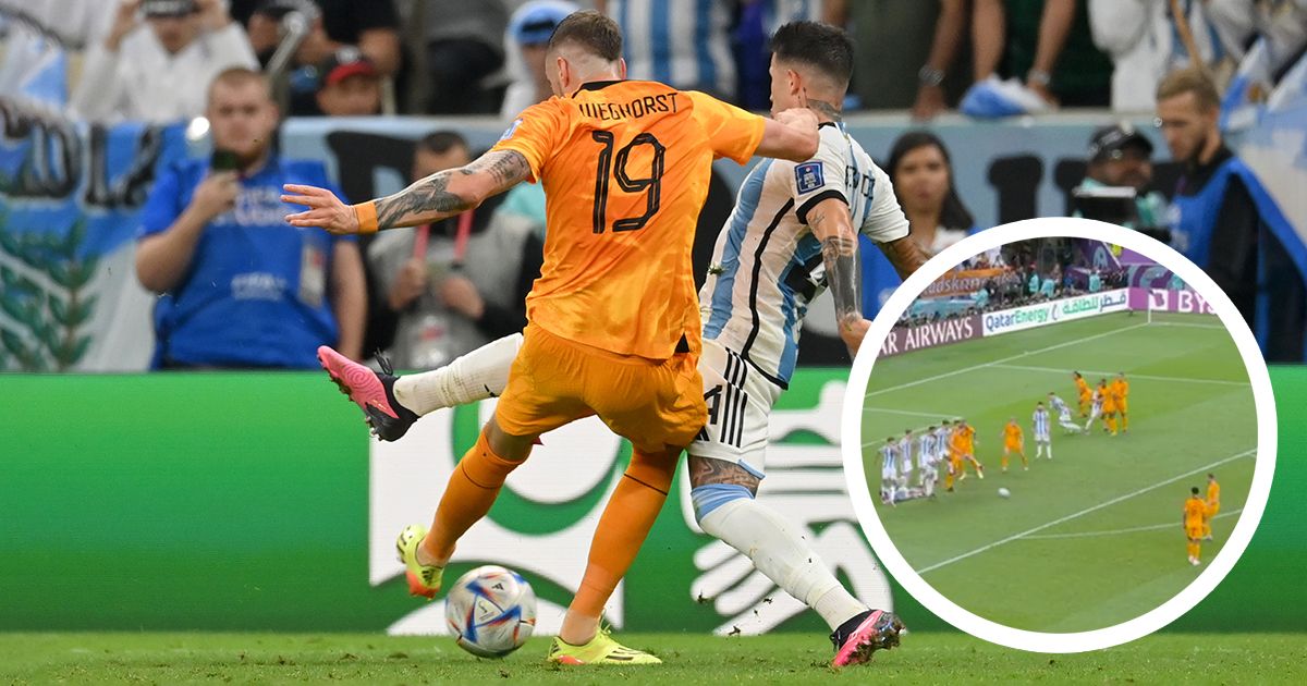 Wout Weghorst of Netherlands scores the team&#039;s second goal during the FIFA World Cup Qatar 2022 quarter final match between Netherlands and Argentina at Lusail Stadium on December 09, 2022 in Lusail City, Qatar.