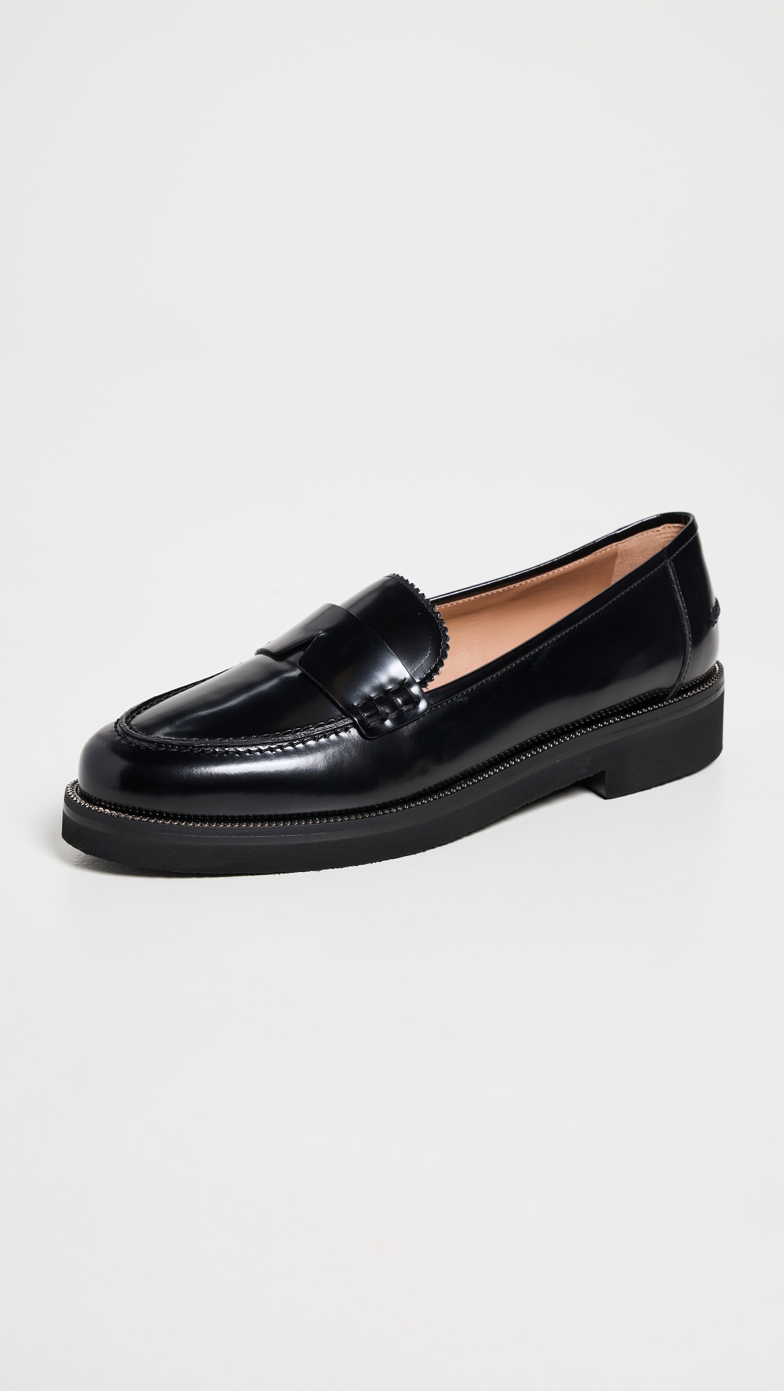 black leather loafers for women