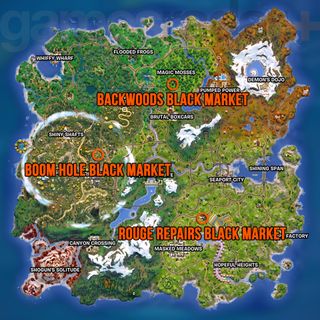 Fortnite Black Markets locations on the map