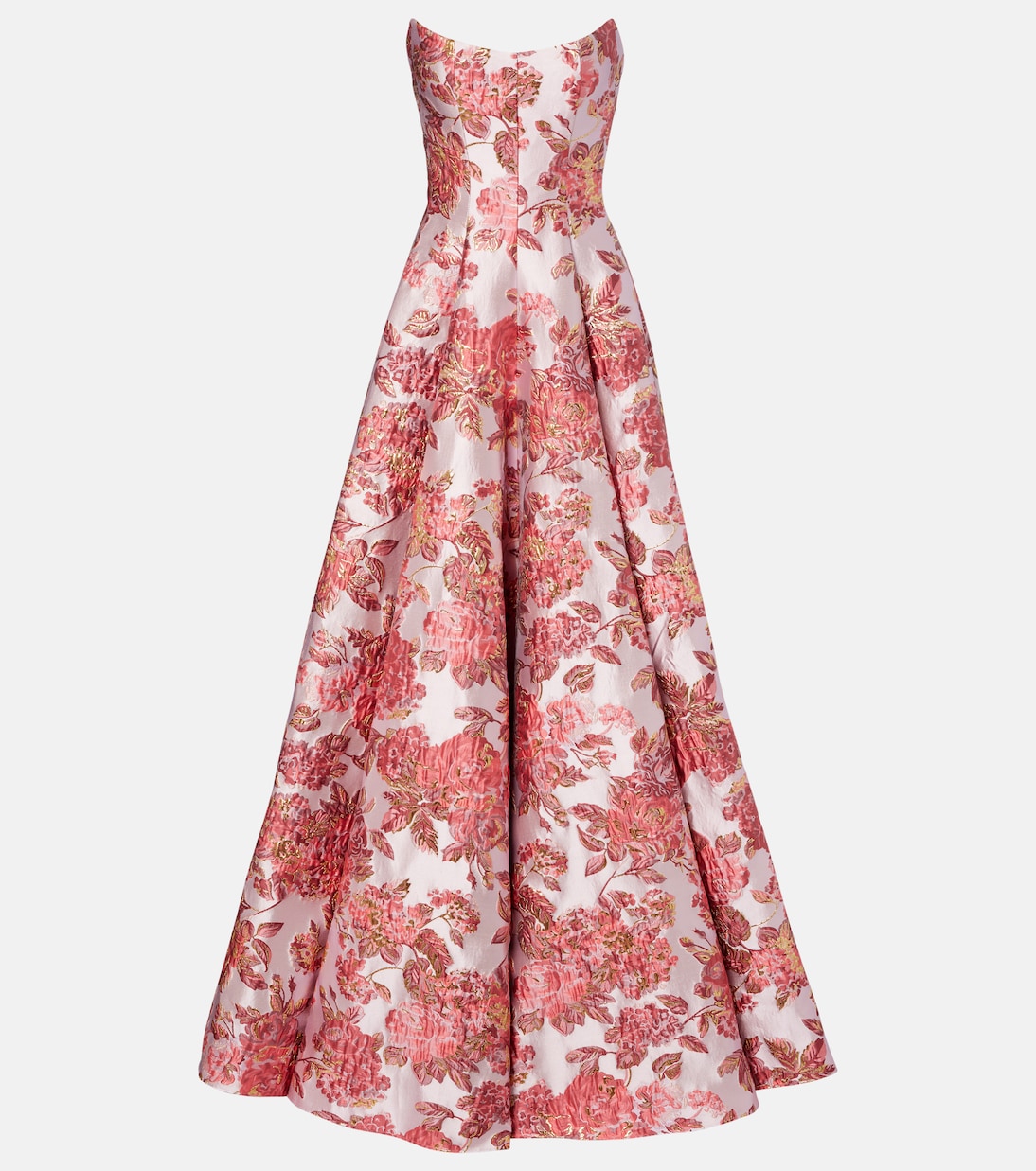 Laila Floral Brocade Gown in Pink - Markarian