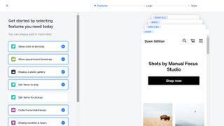 Square's webpage for the feature selection process