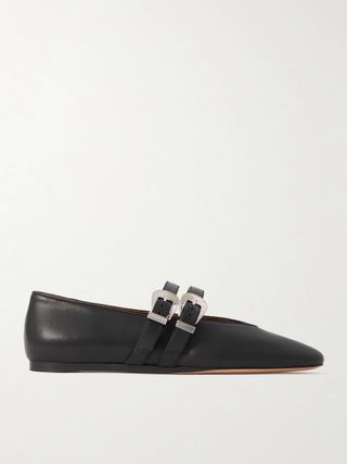 Claudia Leather Mary-Jane Ballet Flats