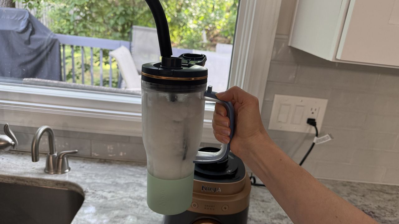 Ninja CrushBOSS making slushie