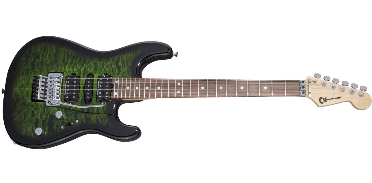 Charvel MJ San Dimas Style 1 HSH FR PF QM Transparent Green Burst