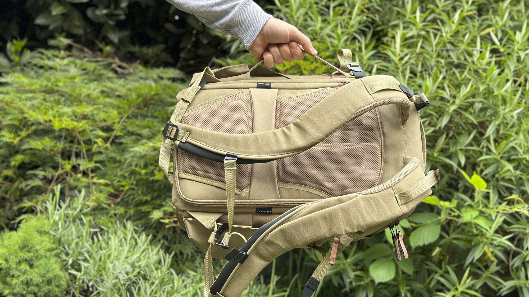 A close up shot of the Shimoda Urban Explore camera backpack