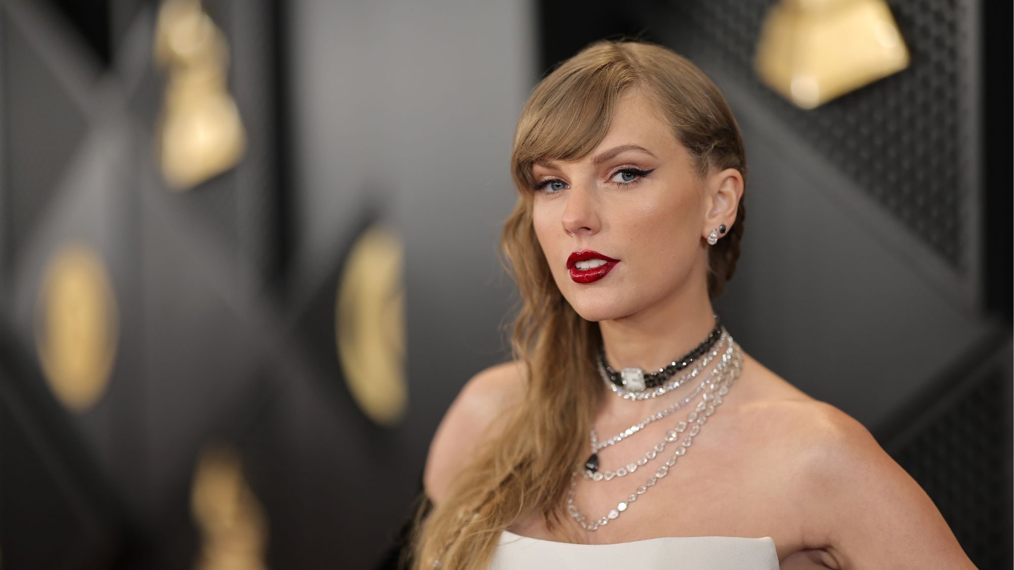 Taylor Swift attends the Grammy Awards in 2024