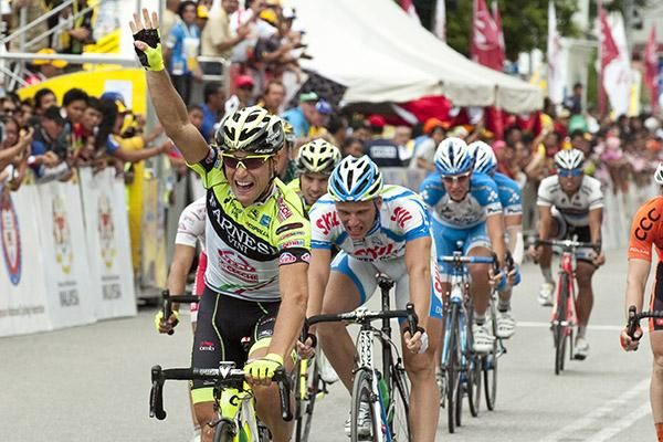That's four for me: Twenty-one-year-old Italian Andrea Guardini (Farnese Vini/Neri Sottoli) is going from strength to strength on the tour and may not be finished yet.