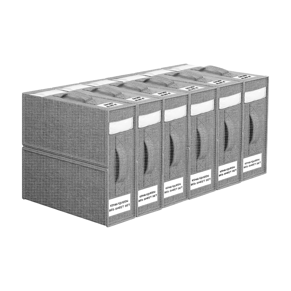 WANGIRL 6 Pack Bed Sheet Organiser Folding Storage