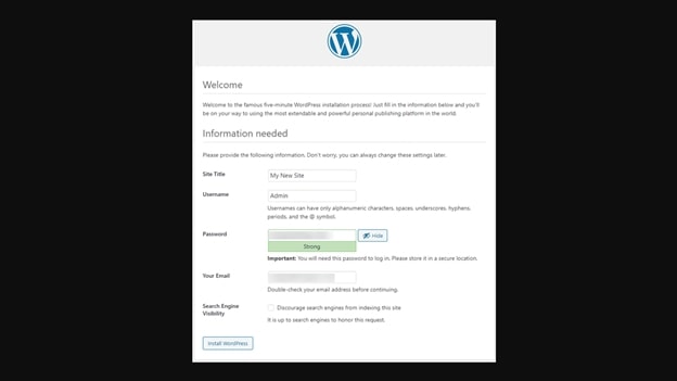 la dernière étape du processus de création WordPress
