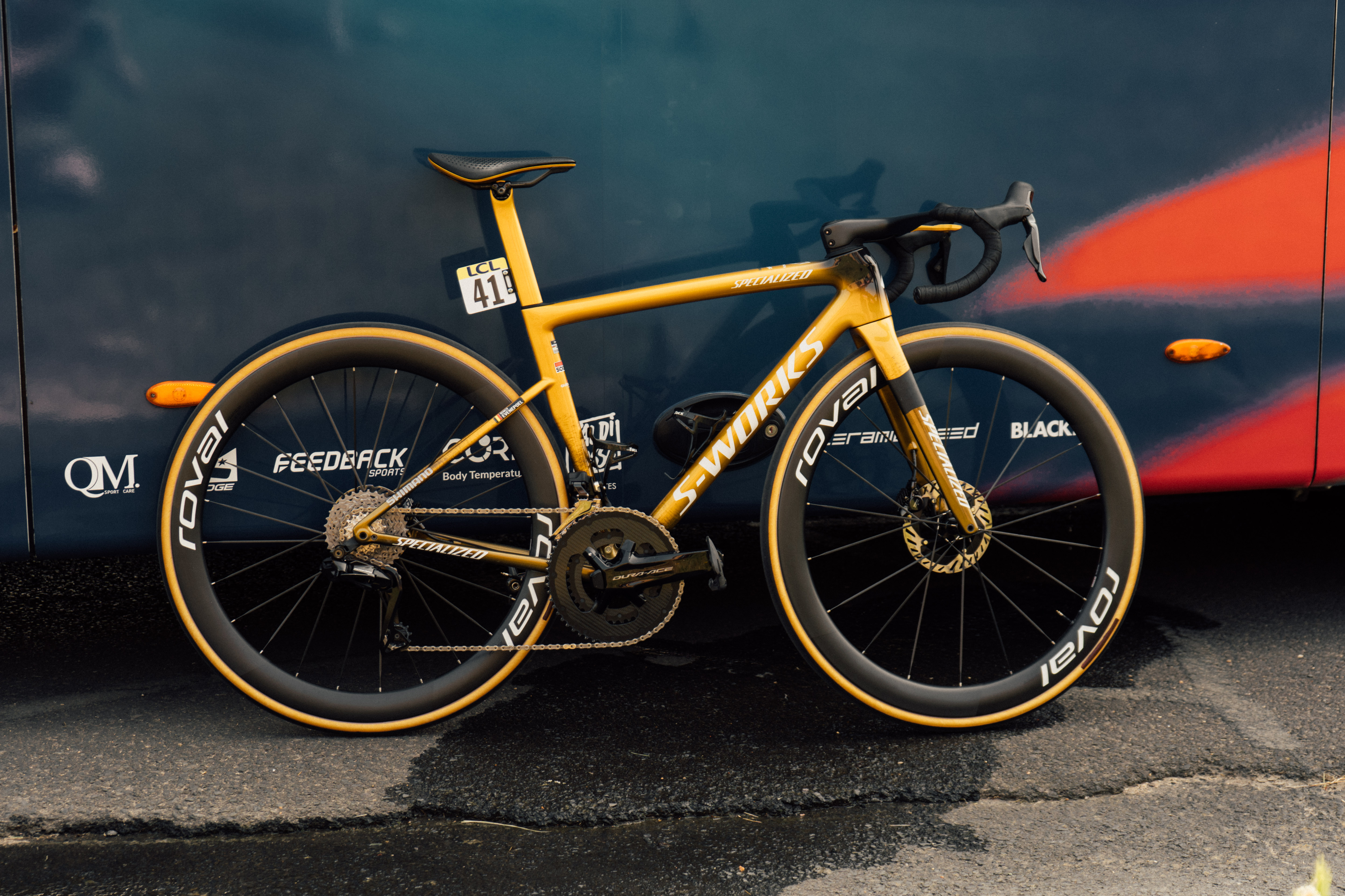 Remco Evenepoel's bike for the Tour de France: New wheels, new chainrings, and that beautiful gold paint
