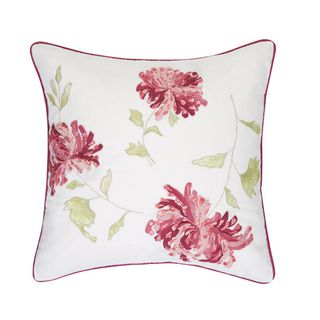pillow with floral printed white background