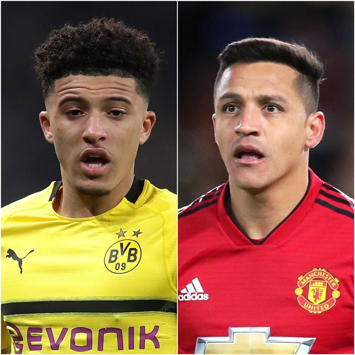 Jadon Sancho and Alexis Sanchez