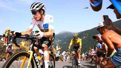 Jonas Vingegaard on the attack in the 2021 Tour de France