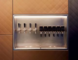 Beer taps in a brewery