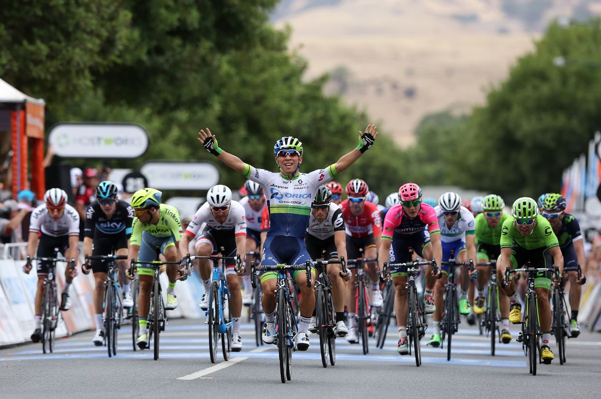 The first stage of the Tour Down Under went to Caleb Ewan