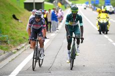 Jasper Philipsen and Biniam Girmay on stage 14 of the 2024 Tour de France