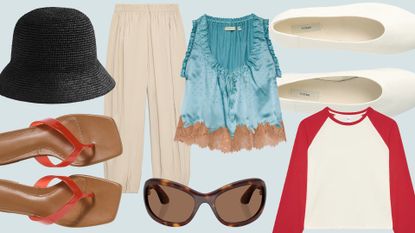 Collage of fashion items to buy during May 2026