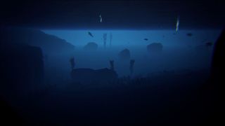 The gloomy ocean full of creatures in Ark: Survival Evolved