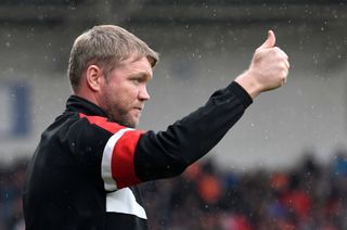 DONCASTER, ENGLAND - SEPTEMBER 08: Grant McCann manager of Doncaster Rovers gives thumbs up during the Sky Bet League One match between Doncaster Rovers and Luton Town at Keepmoat Stadium on September 8, 2018 in Doncaster, United Kingdom. (Photo by George Wood/Getty Images)