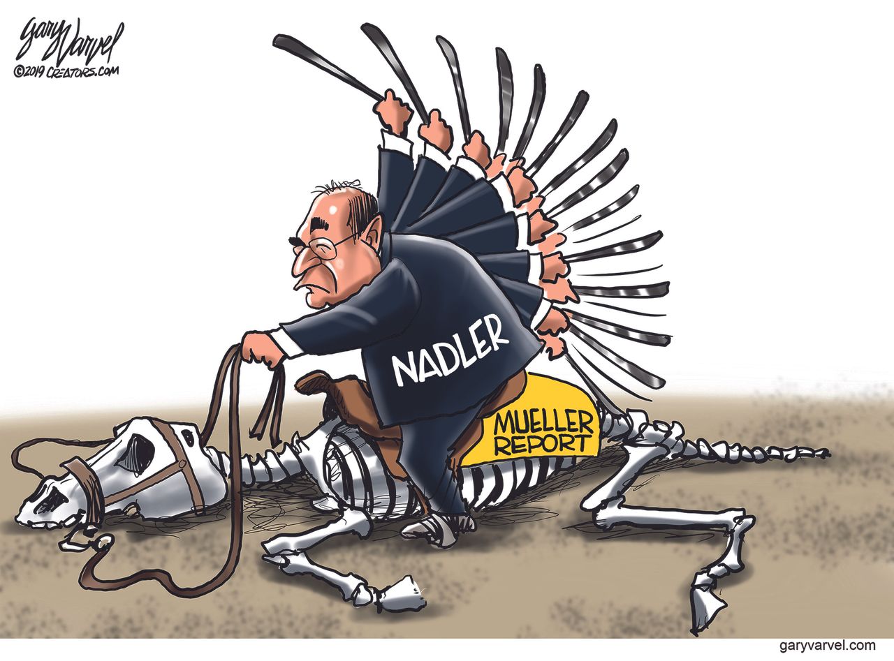 Political Cartoon U.S. Jerry Nadler Mueller Report no collusion William Barr