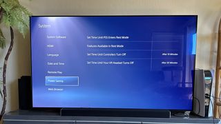 PS VR2 Power Savings settings menu