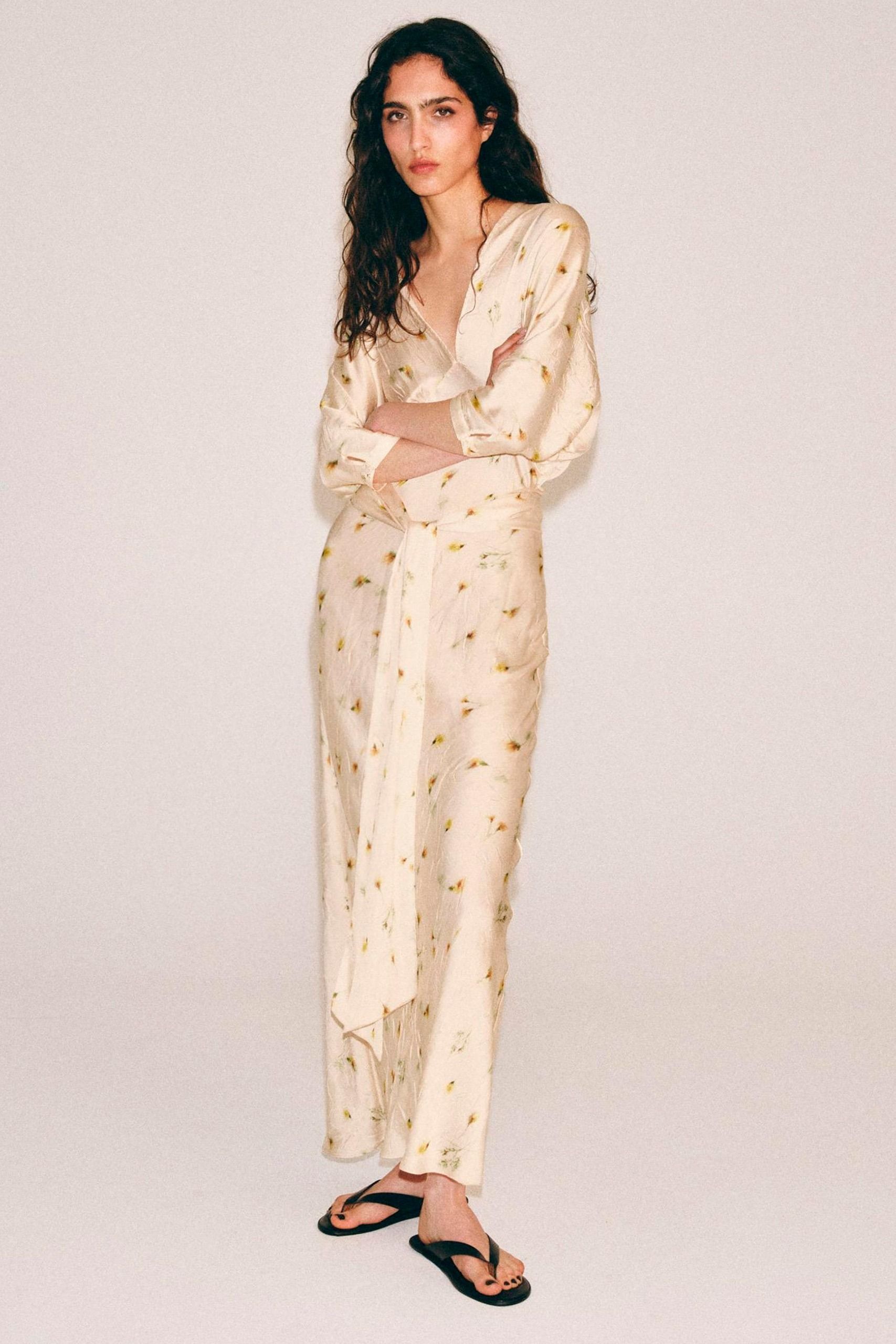 Zw Collection Printed Maxi Dress - Ecru - Xs